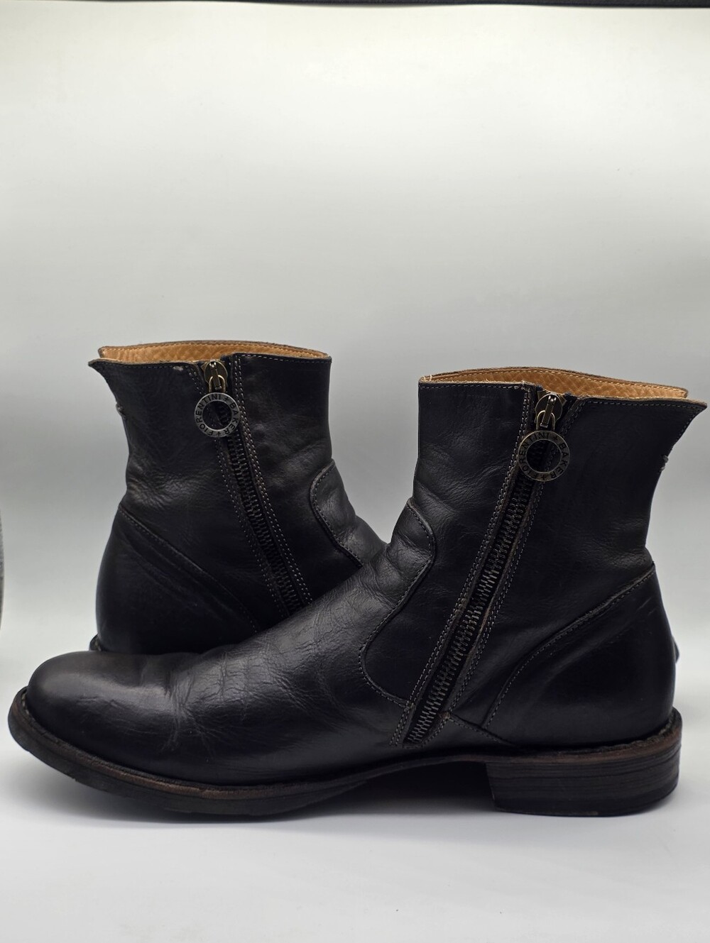 Fiorentini + Baker Black Leather Side-Zip Ankle Boots Men's Size 42 (Fits US 10)